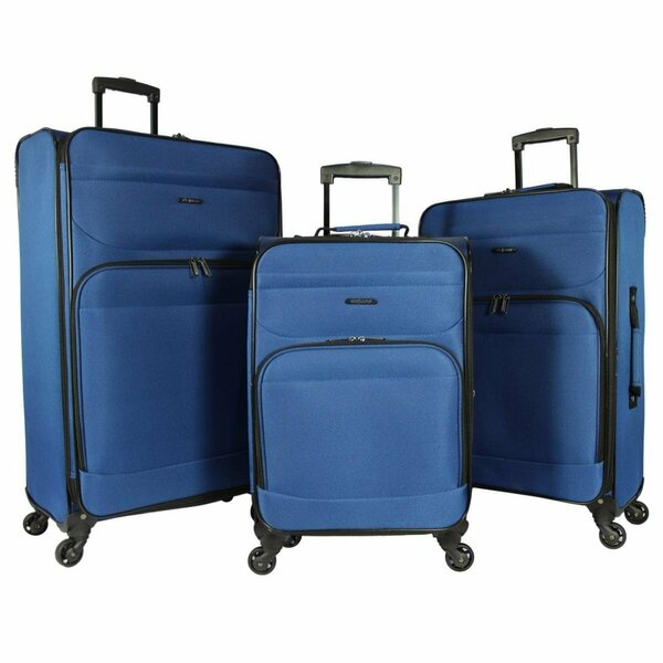 Dejuno Lisbon Lightweight Expandable Spinner Luggage Set, Navy - 3 Piece 252104DJ-NAVY